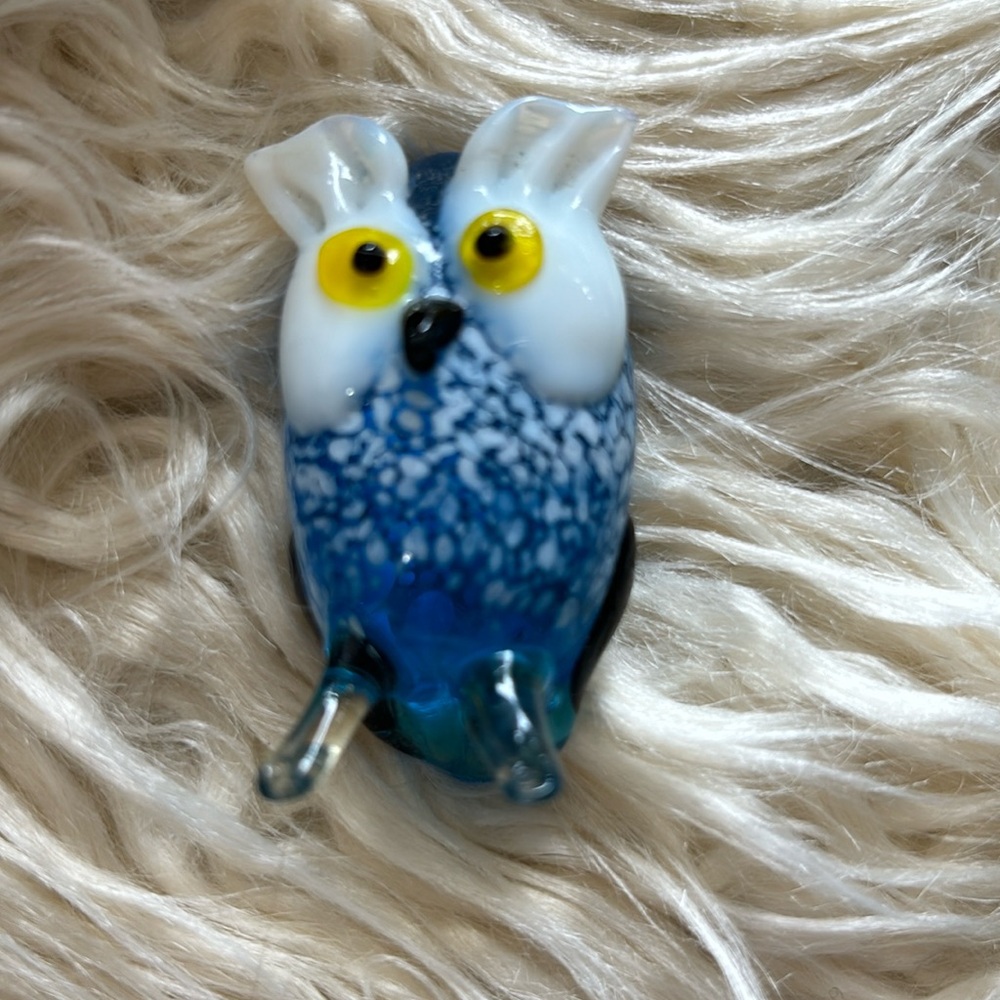 Blown glass owl.